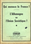 Qui menace la France ? L Allemagne ou l Union Soviétique ? B. E. I. P. I. - 1954 - Photo 0, livre rare du XXe siècle
