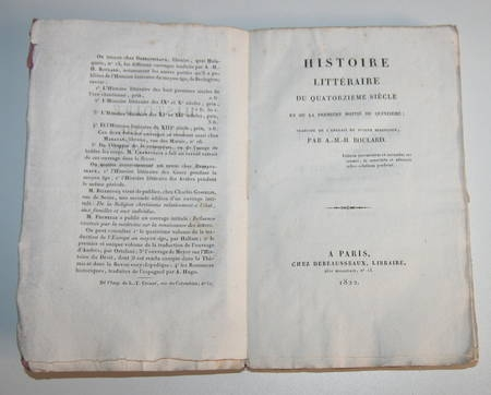 BERINGTON - Histoire littéraire des XIVe et début XVe siècles - 1822 - Photo 0 - livre rare