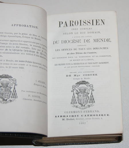 Photo livre n°2. . Paroissien très complet selon le, livre rare du XIXe siècle