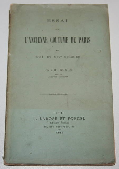 Essai sur l'ancienne coutume de Paris aux XIIIe et XIVe siècle - 1886 - Photo 0 - livre d'occasion