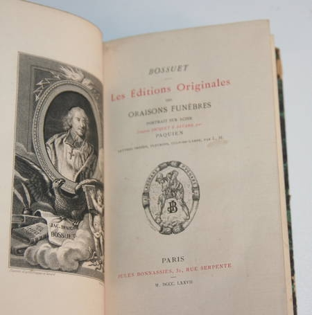 BOSSUET - Les éditions originales des oraisons funèbres - 1877 - Portrait - Photo 0, livre rare du XIXe siècle