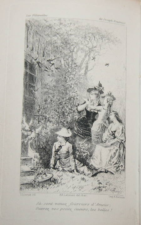 BOULMIER - Les Villanelles - 1879 - Eau-forte de Lalauze - Photo 0, livre rare du XIXe siècle