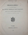 Programmes de l enseignement intérieur de l école impériale polytechnique - 1868 - Photo 0, livre rare du XIXe siècle