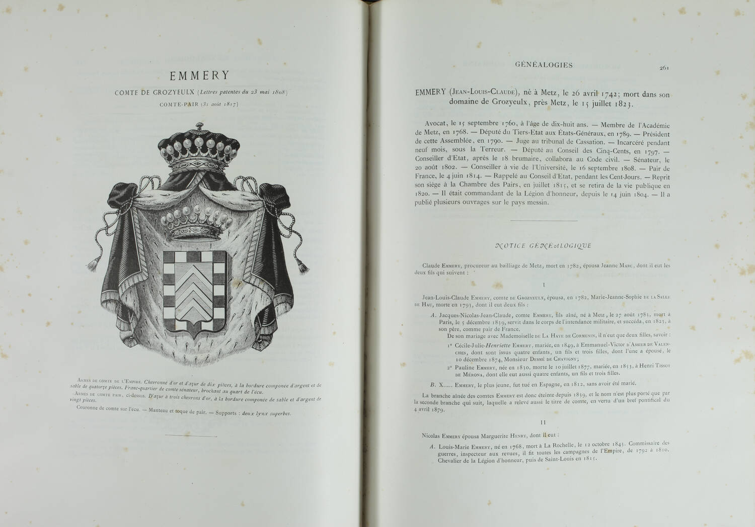 GEORGEL - Armorial historique et généalogique des familles de Lorraine - 1882 - Photo 3, livre rare du XIXe siècle