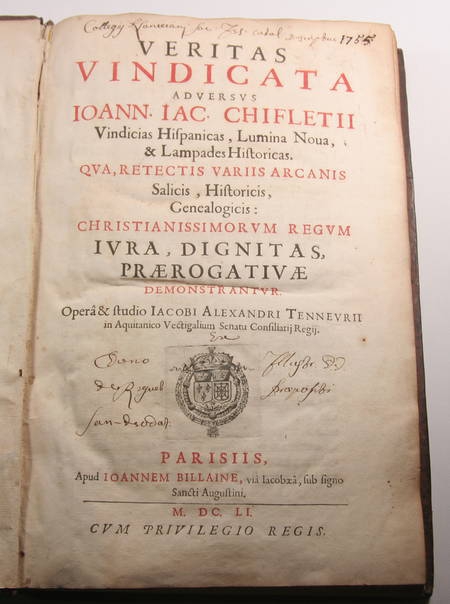 [Mérovingiens] LE TENNEUR contre Chifflet - Veritas Vindicata ... 1651 - Photo 1, livre ancien du XVIIe siècle