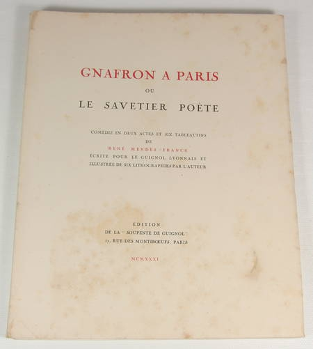 Photo livre n°2. MENDES-FRANCE René. Gnafron à Paris ou le, livre rare du XXe siècle