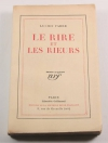 Lucien FABRE - Le rire et les rieurs - Gallimard - 1929 - EO - Photo 0, livre rare du XXe siècle