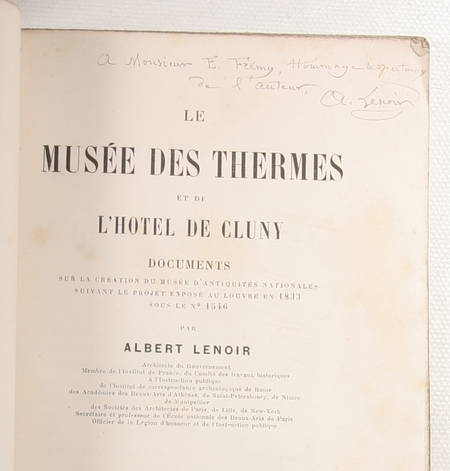 LENOIR Musée des thermes et de l'hôtel de Cluny - Documents sur la création 1882 - Photo 0, livre rare du XIXe siècle