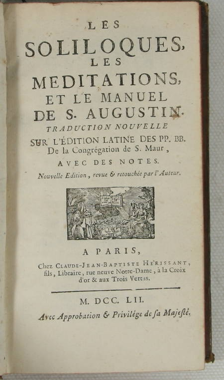 Photo livre n°2. SAINT AUGUSTIN. Les soliloques les méditations et