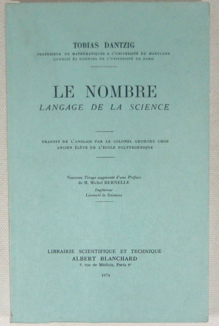 DANTZIG - Le nombre. Langage de la science - Blanchard - 1974 - Photo 0 - livre du XXe siècle