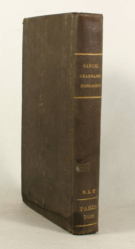 Photo livre n°1. SARCHI. Grammaire hébraïque raisonnée et comparée, livre rare du XIXe siècle