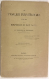 FREYCINET - Analyse infinitésimale étude sur la métaphysique du haut calcul 1881 - Photo 0, livre rare du XIXe siècle