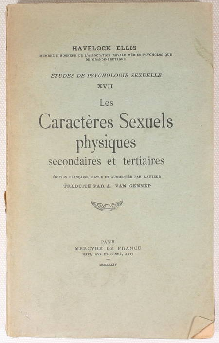 ELLIS - Les caractères sexuels physiques secondaires et tertiaires - 1934 - Photo 0, livre rare du XXe siècle