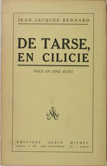 Photo livre n°2. BERNARD Jean-Jacques. De Tarse en Cilicie Pièces, livre rare du XXe siècle