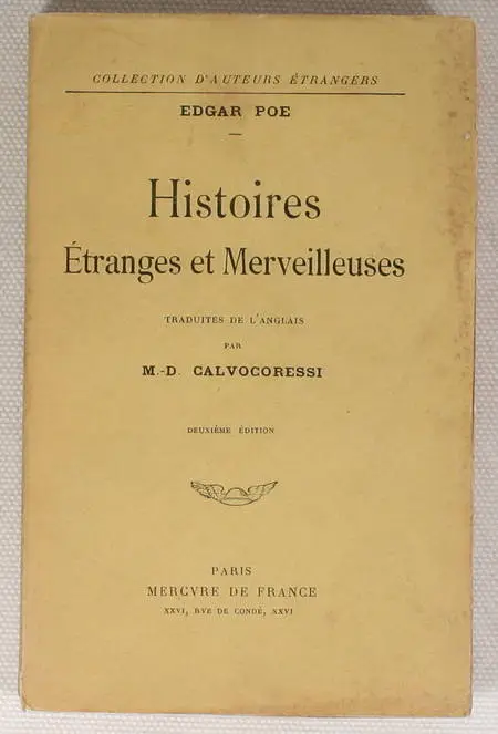 Edgar POE - Histoires étranges et merveilleuses - Mercure, 1914 - Photo 0, livre rare du XXe siècle