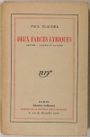 [Théâtre] CLAUDEL Deux farces lyriques. Protée. L ours et la lune 1927 - Lafuma - Photo 1, livre rare du XXe siècle