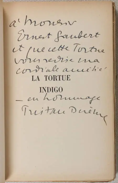 Photo livre n°1. DEREME Tristan. La tortue indigo, livre rare du XXe siècle