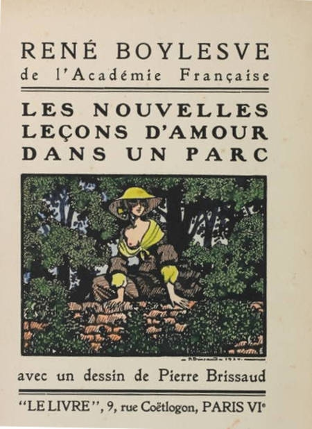 BOYLESVE - Les nouvelles leçons d'amour dans un parc - 1924 - EO - Photo 0, livre rare du XXe siècle