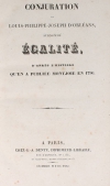 Conjuration de Louis-Philippe-Joseph d orléans surnommé Egalité - 1831 - Photo 0, livre rare du XIXe siècle