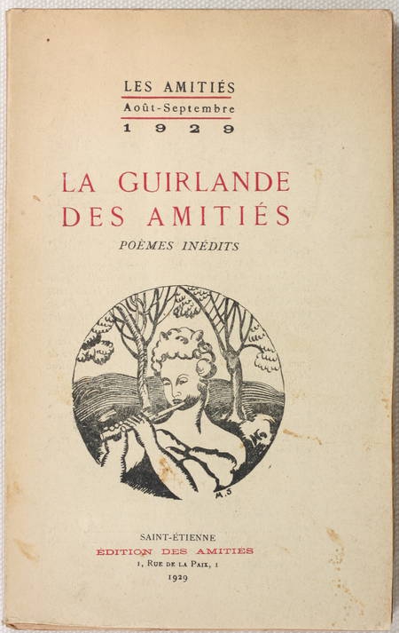 [Poésie] La guirlande des amitiés - Poèmes inédits - 1929 - Photo 0, livre rare du XXe siècle