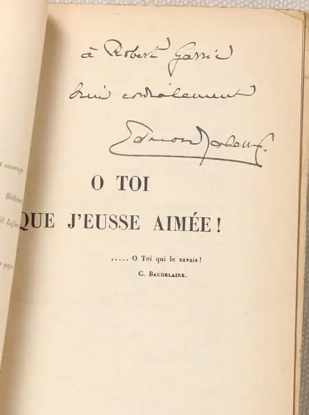 JALOUX - O toi que j'eusse aimée ! - 1926 - Envoi de l'auteur - Photo 0, livre rare du XXe siècle