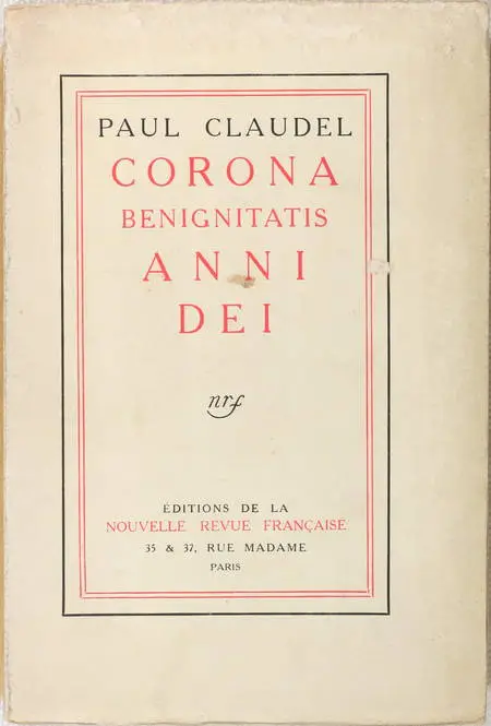 CLAUDEL - Corona benignitatis anni dei - 1915 - EO - Photo 0, livre rare du XXe siècle