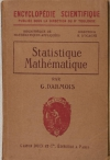 Georges DARMOIS - Statistique mathématique - 1928 - EO - Photo 0, livre rare du XXe siècle