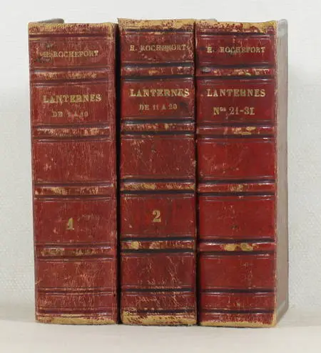 Henri ROCHEFORT - La lanterne - 1868 - 3 volumes - 1 à 30 + portait - Photo 1, livre rare du XIXe siècle