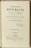 ARNAULT Les loisirs d un banni, par A.-V. Arnault, ancien membre de Pièces 1823 - Photo 1, livre rare du XIXe siècle