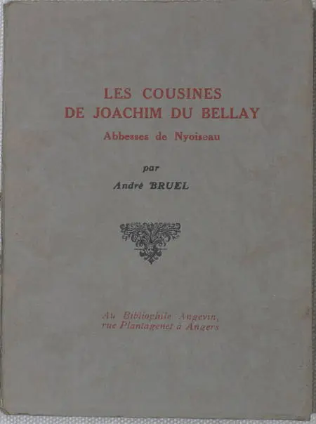 Photo livre n°2. BRUEL André. Les cousines de Joachim du, livre rare du XXe siècle