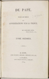 Joseph de MAISTRE - Du pape - 1819 - 2 volumes - EO - Photo 1, livre rare du XIXe siècle