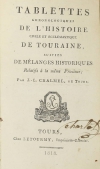CHALMEL - Tablettes de l histoire civile et ecclésiastique de Touraine - 1818 - Photo 0, livre rare du XIXe siècle