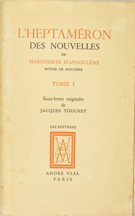 Photo livre n°4. ANGOULEME Marguerite d'. L'heptaméron des nouvelles de Marguerite, livre rare du XXe siècle