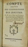 CARADEUC de la CHALOTAIS - Compte rendu des constitutions des jésuites - 1762 - Photo 1 - livre rare