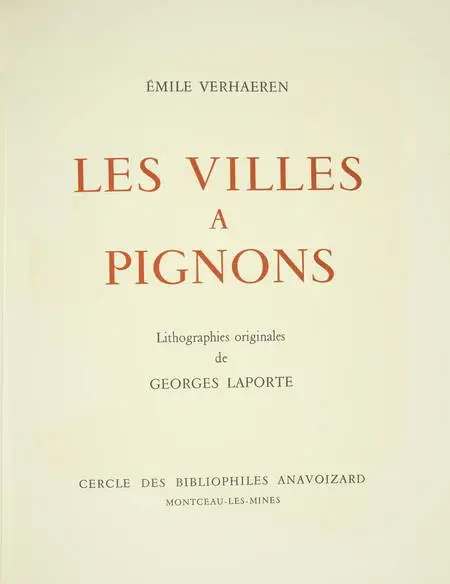 Photo livre n°4. VERHAEREN Emile. Les villes à pignons, livre rare du XXe siècle