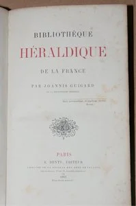[GENEALOGIE] GUIGARD - Bibliothèque HERALDIQUE de la France - 1861 - Photo 2, livre rare du XIXe siècle