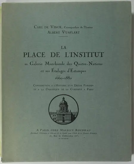 Photo livre n°1. VINCK Carl de. La place de l'Institut sa, livre rare du XXe siècle