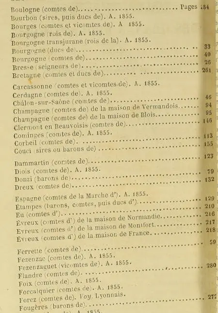 [Généalogie] Liste chronologique des grands feudataires - (1855) - Photo 1, livre rare du XIXe siècle