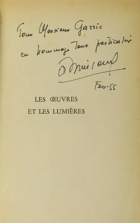 A. et J. BRINCOURT - Les oeuvres et les lumières 1955 - Envoi d'André Brincourt - Photo 0 - livre de collection