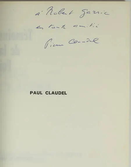 Paul CLAUDEL - 1965 - Envoi de Pierre CLAUDEL - Photo 0 - livre d'occasion