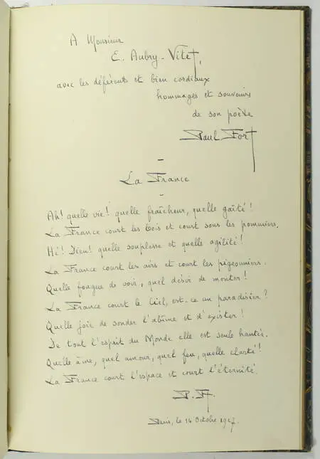 FORT (Paul). Poèmes au Dunois [Relié avec] Toute la France, livre rare du XXe siècle