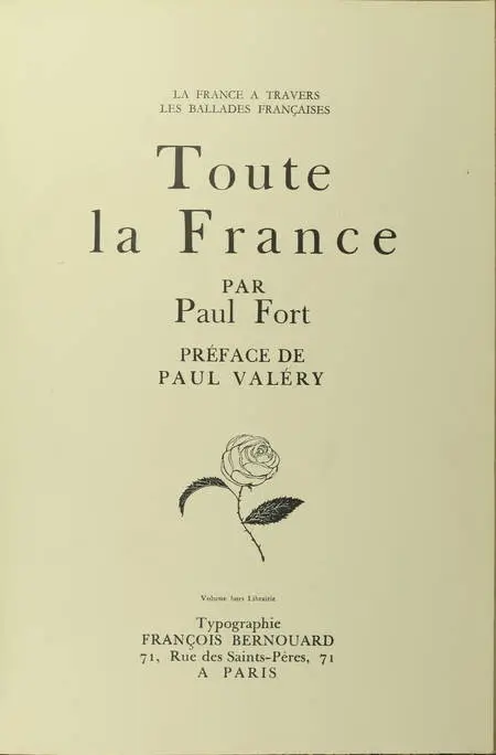 Paul FORT - Poèmes au Dunois + Toute la France - 1920-7 - Envoi + Poème EAS - Photo 4, livre rare du XXe siècle