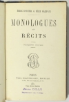 BOUCHER et GALIPAUX - Monologues et récits - 1883 - Dédicace - Photo 2, livre rare du XIXe siècle
