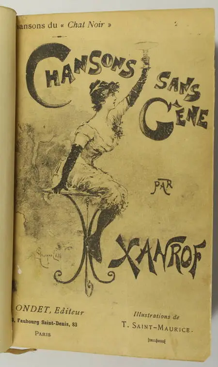 Photo livre n°3. XANROF Léon. Chansons sans-gêne, livre rare du XIXe siècle