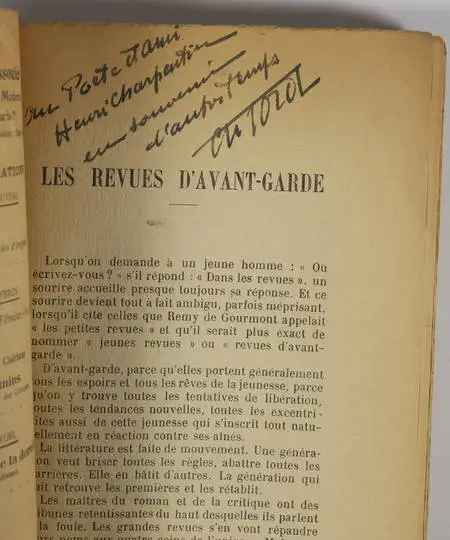 CAILLARD, FOROT et LANDEAU. Belles lettres. Revue mensuelle des lettres françaises. Décembre 1924. N°6, 62-66 : Les revues d'avant-garde, enquête de MM. Maurice Caillard et Charles Forot - Liste des revues littéraires d'avant-garde dans l'ordre chronologique suivant l'année de leur fondation - La manifestation J.-H. Rosny Ainé, par Maurice Landeau - ..., livre rare du XXe siècle