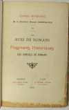 Ulysse CHEVALIER - Les rues de Romans - Fragments - Consuls - 1900 - Photo 1 - livre d occasion