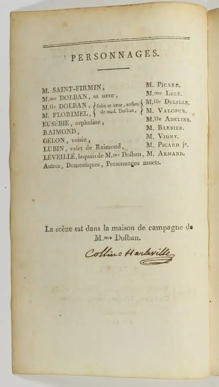 COLLIN d'HARLEVILLE - Malice pour malice - AN II (1794) Signé par l'auteur - EO - Photo 0 - livre ancien