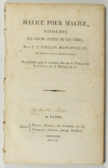 COLLIN d HARLEVILLE - Malice pour malice - AN II (1794) Signé par l auteur - EO - Photo 1 - livre ancien