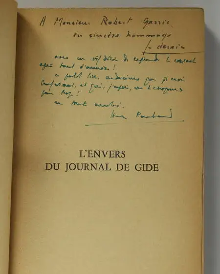 DERAIS RAMBAUD - L'envers du journal de Gide. Tunis 1942-43 - Envois des auteurs - Photo 0, livre rare du XXe siècle