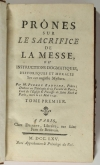 BADOIRE - Prônes sur le sacrifice de la messe - 1765 - 3 volumes - Photo 1, livre ancien du XVIIIe siècle